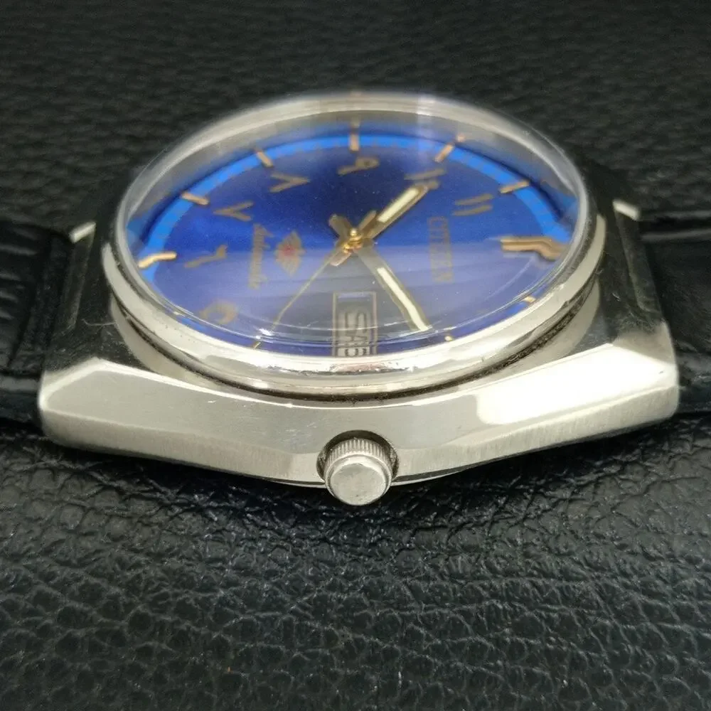 Vintage 1975 Citizen Automatic Mens Silver Watch W/daydate & Gold accents